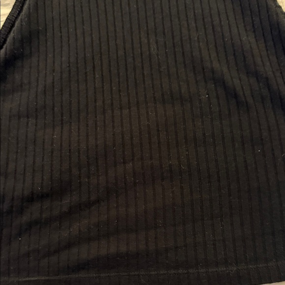 American Threads Black Ribbed Crop Top - Picture 3 of 5